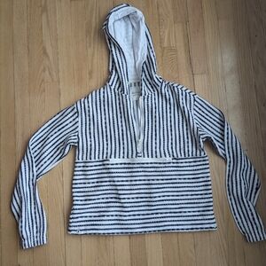 Altar'd State Half Zip Textured Stripe Hoodie